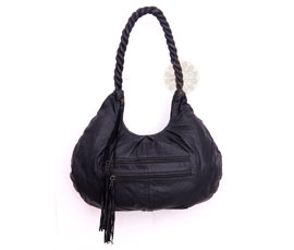 Vogue Crafts and Designs Pvt. Ltd. manufactures Braided Black Hobo Bag at wholesale price.